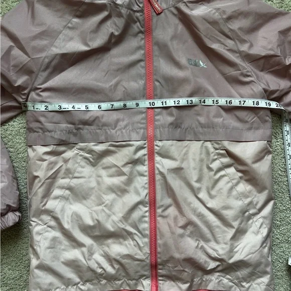 Eddie Bauer Kids Hooded Jacket Pink Colorblock Size L 14 16 Fleece Lined - Picture 9 of 9